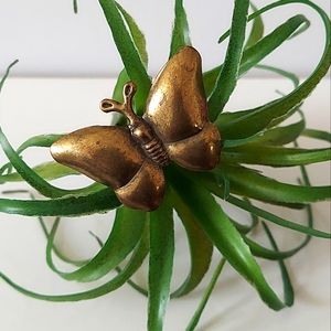 R195 Antiqued Brass Butterfly Statement Ring